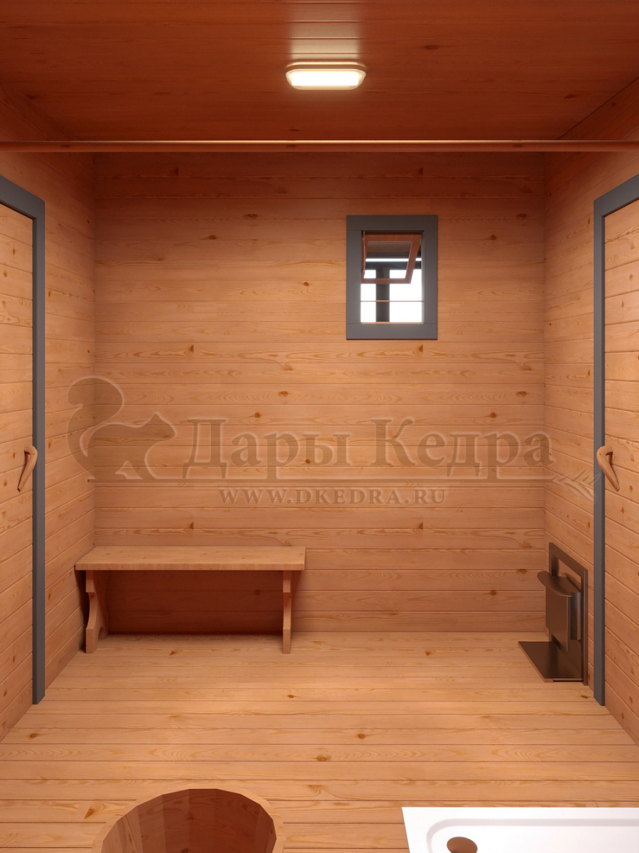 Каркасно-щитовая баня из кедра «Мега»